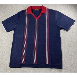 EDERMOY Elegant Mens Knit Sweater Short Sleeves V-neck Size M